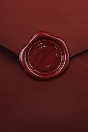 Red envelope closed with a wax seal